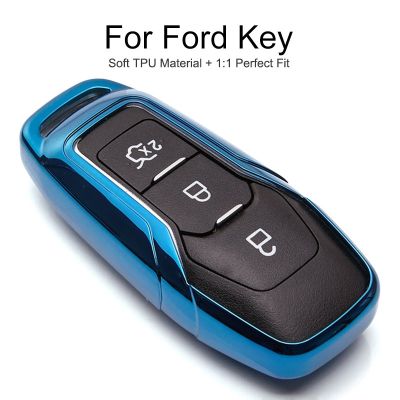 ❈☼ TPU Protection Car Key Cover Case For Ford Mondeo Mk4 MK3 MK5 Ranger S C Max Explorer 5 Fiesta ST F15 Key Chain Ring Accessories