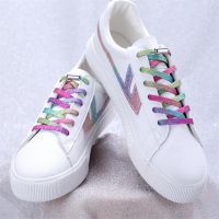 【CW】 Metallic No Tie Shoelace Elastic Locking Shoelaces Colorful Sneakers Shoe Laces Adult Kids Flat Accessories