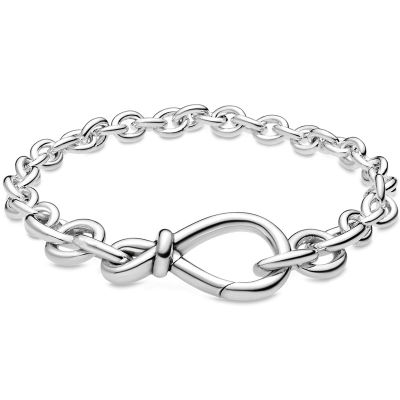 Sparkling Heart Wishbone Celestial Stars Chunky Infinity Knot Bracelet Fit 925 Sterling Silver Bead Charm Fashion Diy Jewelry
