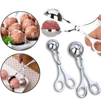 【Ready Stock】 ☸ C14 DIY Household Kitchen Gadgets / Multifunctional Stainless Steel Meatball Maker Spoon / Non-Stick Meatball Fruit Sphere Maker Clip Tool / Rice Ice Cream Ball Croquettes Mold Clip