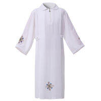 นักบวชเสื้อคลุมสีขาว ALB คริสตจักรบูชาศิษยาภิบาลคาทอลิกชุด Vestment Chasuble Priest Cassock