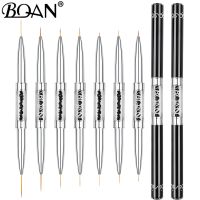 BQAN Black Double Head Crystal Handle 15/20mm Drawing Brush Liner Brush Painting Pen Gel Polish Crystal Nail Art Manicure Artist Brushes Tools