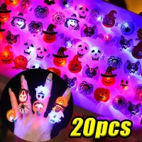 【HOT】✻﹍ Rings Horror Pumpkin Flashing for Kids Trick Cos Props Supplies