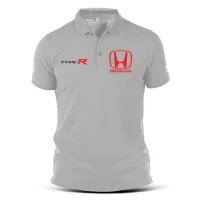 ฮอนด้าเสื้อโปโลผ้าฝ้ายพิมพ์ลายโลโก้ Honda Polo Typer