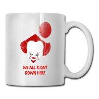 【✱2023 HOT✱】 shi17474030360603 แก้วกาแฟตัวตลก Whitelf Pennywise เราทุกคนลอยลงที่นี่ถ้วยกับช้อนคน