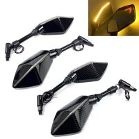 2Pcs/Pair Motorcycle Rearview Mirror Scooter Motocross Rearview Mirrors Electrombile Back Side Convex Mirror 8/10mm Carbon Fiber Mirrors