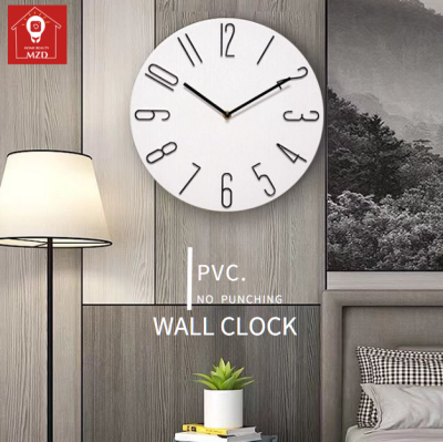 Mzd นาฬิกากำแพงสไตล์นอร์ดิกสุดสร้างสรรค์,สำหรับห้องนอน/ห้องนั่งเล่น/ที่ทำงาน/ครัว นาฬิกาผนังนาฬิกาในบ้านแบบเรียบง่ายนาฬิกาไร้เสียงแบบไม่มีรูพรุน