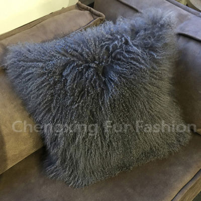 Free Shipping CX-D-04 Sofa Fur Pillow Cover Home Decoration Mongolian Lamb Fur Cushion