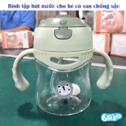 Bình Tập Uống Nước Tritan KICHI 300ml Chống Sặc Cho Bé từ 6 tháng tuổi trở