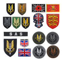 UK Special Air Service Regiment SAS Flag แพทช์ปัก GB Great Britain Flags Patch แพทช์ทหาร 3D เย็บปักถักร้อยป้าย-orefq3765
