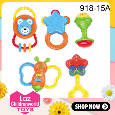 Childrenworld 5/8Pcs Bayi Buah Haiwan Cengkaman Tangan Bunyi Rattle Bersenam Gigi Gigi Teether Mainan