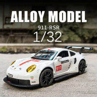 โมเดลรถอัลลอยพอร์ช911 RSR ของเล่นดายคาสต์เลอแมน24ชั่วโมงของสะสมซูเปอร์คาร์ Gratis Ongkir ของขวัญเด็ก