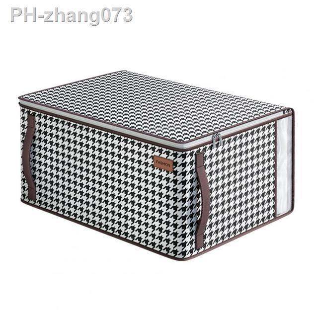 large-capacity-quilt-storage-bag-houndstooth-pattern-visible-window-thickened-student-luggage-packing-moving-bag-for-dormitory