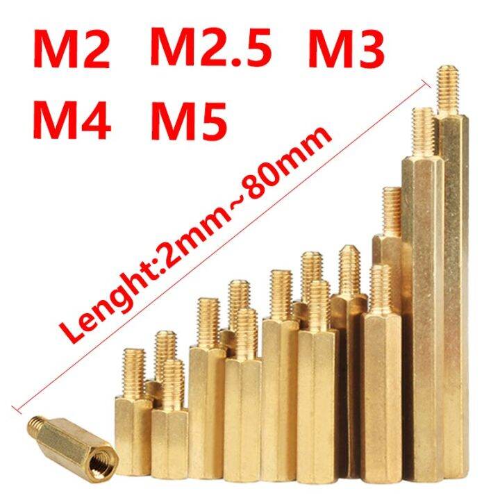 m2-m2-5-m3-m4-m5-2-80mm-hex-brass-male-female-standoff-board-stud-metric-hexagon-threaded-pillar-pcb-motherboard-spacer-bolt-nails-screws-fasteners