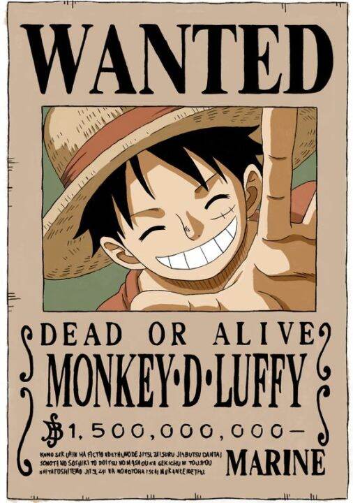 Luffy WANTED sticker A4 size | Lazada PH