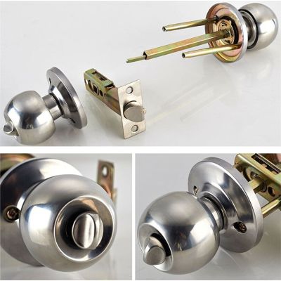 ✤♞◕ Aluminum Alloy Round Door Knobs Rotation Lock Knobset Handle Metal Door Knob With Key for Home Bedrooms Living Rooms Bathrooms