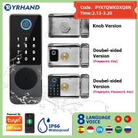 Tuya Smart lock Waterproof Wifi double Fingerprint Lock Smart Card Digital Code Electronic Door Lock For Home Security Mortise