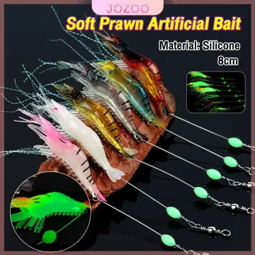 Luminous Fishing Lure Bait Artificial Shrimp Lures Soft Hook Prawn Bait Kit 7pcs
