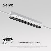 Saiyo LED Downlight Line Light Bar Creative Linear Rimless Magnetic Lamp Recessed Ceiling Lamps Strip Living Room Corridor Light