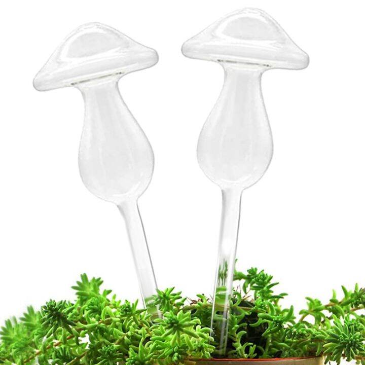 4pcs-plant-watering-globes-hand-blown-clear-glass-self-watering-planter-insert-mushroom-watering-globes