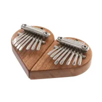 Heart-Shaped Mini Kalimba Thumb Piano With Lanyard Portable Finger Piano Musical Pendant Gifts 8 Key Keyboard Musical Instrumen