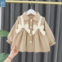 ฤดูใบไม้ผลิและฤดูใบไม้ร่วงของเด็กผู้หญิง2022 Newlongsleeve Top Baby Girl S Fashion Bow Shirt Dress