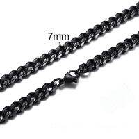 CUBAN LINK 3ถึง7มม. สร้อยคอสแตนเลสสำหรับผู้ชาย CHOKER JEWELRY