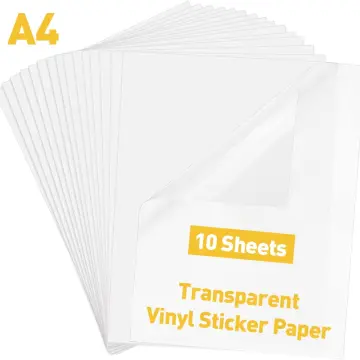 50 Sheets A4 Printable Vinyl Sticker Paper Transparent Vinyl Sticker