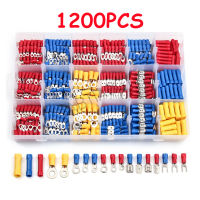 280/480/1200Pcs Assorted Spade ขั้วต่อสายเคเบิล Splice Butt Connector สายไฟ CRIMP แหวนชุดส้อมแหวน Lugs Kit-Jiieu