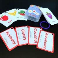 【CW】 22 Pages fruit Characters Pictographic Flash Card 1 amp;2 for 0-8 Years Old Babies/Toddlers/Children 8x10cm card