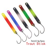 【cw】 5PCS PescaTrout Stick Fishing 2.3g 3.8g Colorful Bait Metal Trout Pike Perch ！