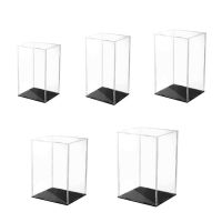 ►☞ Clear Acrylic Display Case Black Base Dustproof Protection Model Toy Show Box 87HD