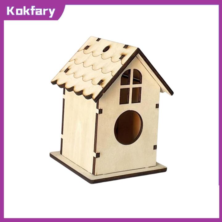 Kokfary DIY Bird Nest Wood Bird Nesting Box Birdcage Hanging Nest After ...