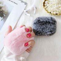 [SOSO 3C accessories] Warm Soft Fluffy Cover Case สำหรับ Airpods 1 2 Fur Plush Air Pods Pro หูฟังไร้สายชาร์จกล่องพร้อม Carabiner