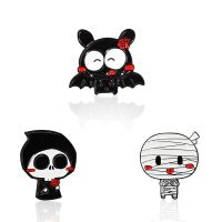 Cartoon mummy Bat skull brooch Fashion personality Halloween series badge Accessory pins wholesale Gift to friends Fashion Brooches Pins