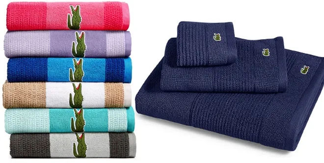 Lacoste Match Bath Towel, 100% Cotton, 600 GSM, 30x52, Cliff