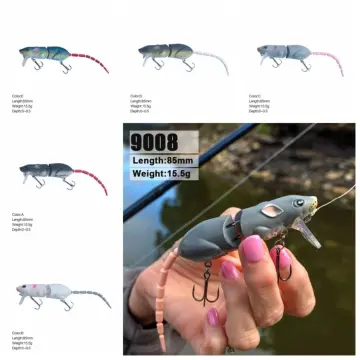  Mouse Rat Fishing Lure - Artificial Bait Mouse Shape Soft Baits  with Dual Hooks for Freshwater Fishing Tackle Accessory(light gray) :  Sports & Outdoors