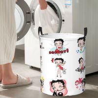 Betty Boop ตะกร้าผ้ากันน้ำ Oxford,ตะกร้าที่เก็บเสื้อผ้าสกปรกในห้องน้ำตะกร้าผ้ากันน้ำที่ใช้ในครัวเรือนตะกร้าผ้า