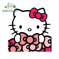 Earlfamily 13Cm X 12.4Cm สำหรับ Hello Kitty กราฟิกกันน้ำลายการ์ตูนสติกเกอร์รถ Jdm รถจักรยานยนต์สติกเกอร์สเก็ตบอร์ดไวนิล