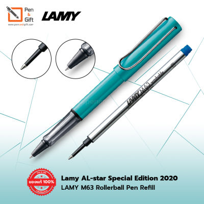 Set Lamy AL-star Turmaline Rollerball Pen Special Edition + LAMY M63 Rollerball Pen Refill Blue Ink - ชุดปากกาโรลเลอร์บอล ลามี่ ออลสตาร์ เทอมารีน สเปเชียล อิดิชั่น+ไส้ปากกาโรลเลอร์บอล ลามี่  M63 หมึกน้ำเงิน ของแท้100% พร้อมกล่องและใบรับประกัน [Penandgift]