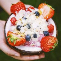 （glistening shop） NaturalBowl ตกแต่ง FruitNoodle ข้าวชามผลไม้ชามหัตถกรรม Decorationcococonutbowl