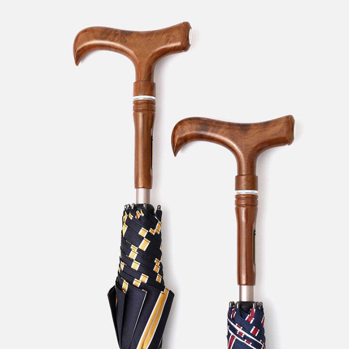 Parachase Walking Cane Long Umbrella Rain Outdoor Luxury LED Crutches Umbrella Men Windproof Big