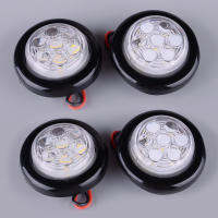 4Pcs 2 "12V Clear White LED Round Clearance Side Marker Light Lamp Truck Trailer Universal