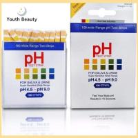 YOUTH BEAUTY 100ct ความไวสูง แถบทดสอบ PH 4.5-9.0 ความแม่นยำสูง ชุดทดสอบน้ำ ขนาดกะทัดรัดกะทัดรัด กระดาษลิตมัส ความเป็นกรดของร่างกายและความเป็นด่าง