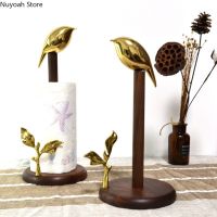 Black Walnut Copper Bird Paper Towel Holder Kitchen Roll Paper Holder Cute Napkin Holder Decoration North American Home Decor