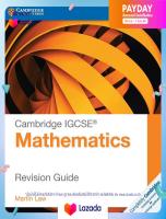 (คู่มือเตรียมสอบ)พร้อมส่ง Cambridge Igcse Mathematics Revision Guide (Cambridge International Igcse) (2nd) [Paperback]