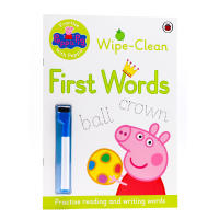 Original English version Peppa Pig Practise with Peppa Wipe-Clean First Words pink pig brush pen word piggy page can repeat Pepes porridge