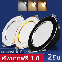 2PCS โคมไฟดาวน์ไลท์โคมพาเนลไลท์แอลอีดี ดาวน์ไลท์ LED Panel Downlight ขนาด 7W หน้าทรง กลม แสงเดย์และแสงวอร์ม