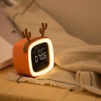 [COD] cute pet TV alarm clock cartoon charging led digital childrens electronic home simple night light