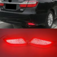 หลอดไฟ LED สำหรับรถยนต์ Toyota Camry 2015 2016 2ชิ้นสะท้อนกันชนไฟเบรกหลังโคมไฟท้ายรถสัญญาณเลี้ยวและหยุด